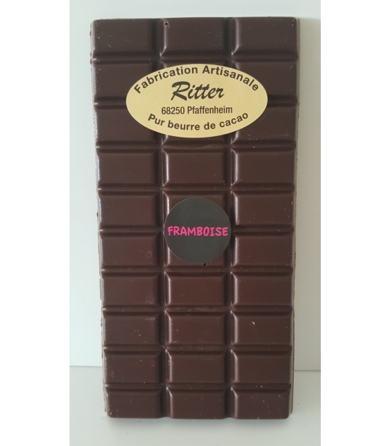 Tablette chocolat noir arôme framboise 100grs